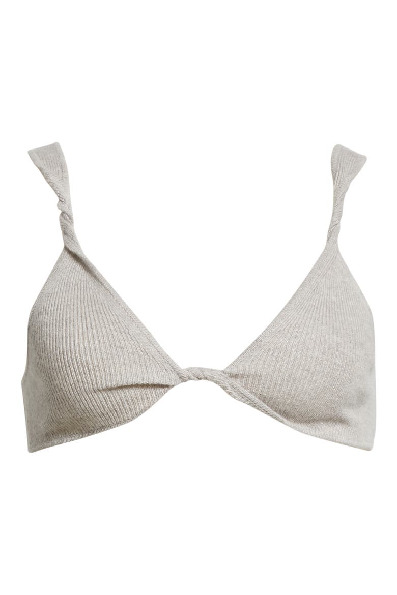 Loulou Studio Twist Cashmere Bra, Alternate, color, ASHES