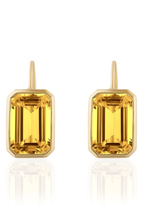 Gossip Emerald Cut Drop Earrings