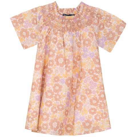 Floral Print Woven 3/4 Sleeves Dress (Toddler, Little Kid & Big Kid)