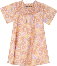 Space Grey Floral Print Woven 3/4 Sleeves Dress