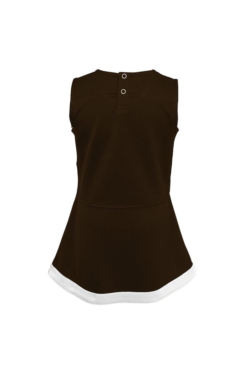 Outerstuff Girls Toddler Brown Cleveland Browns Cheer Captain Dress with Bloomers, Alternate, color,