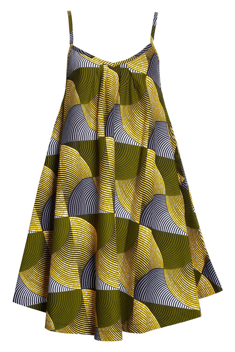 Cotton Trapeze Sundress (Limited Edition) (Nordstrom Exclusive), Alternate, color, BLUE AND YELLOW
