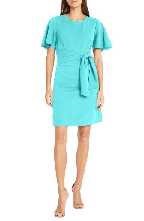 Flutter Sleeve Waist Tie Dress