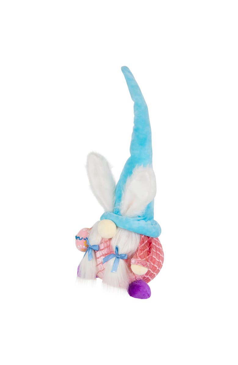 Northlight Girl Gnome Girl with Bunny Ears Easter Figure - 18.25" - Blue and Pink, Alternate, color, Blue