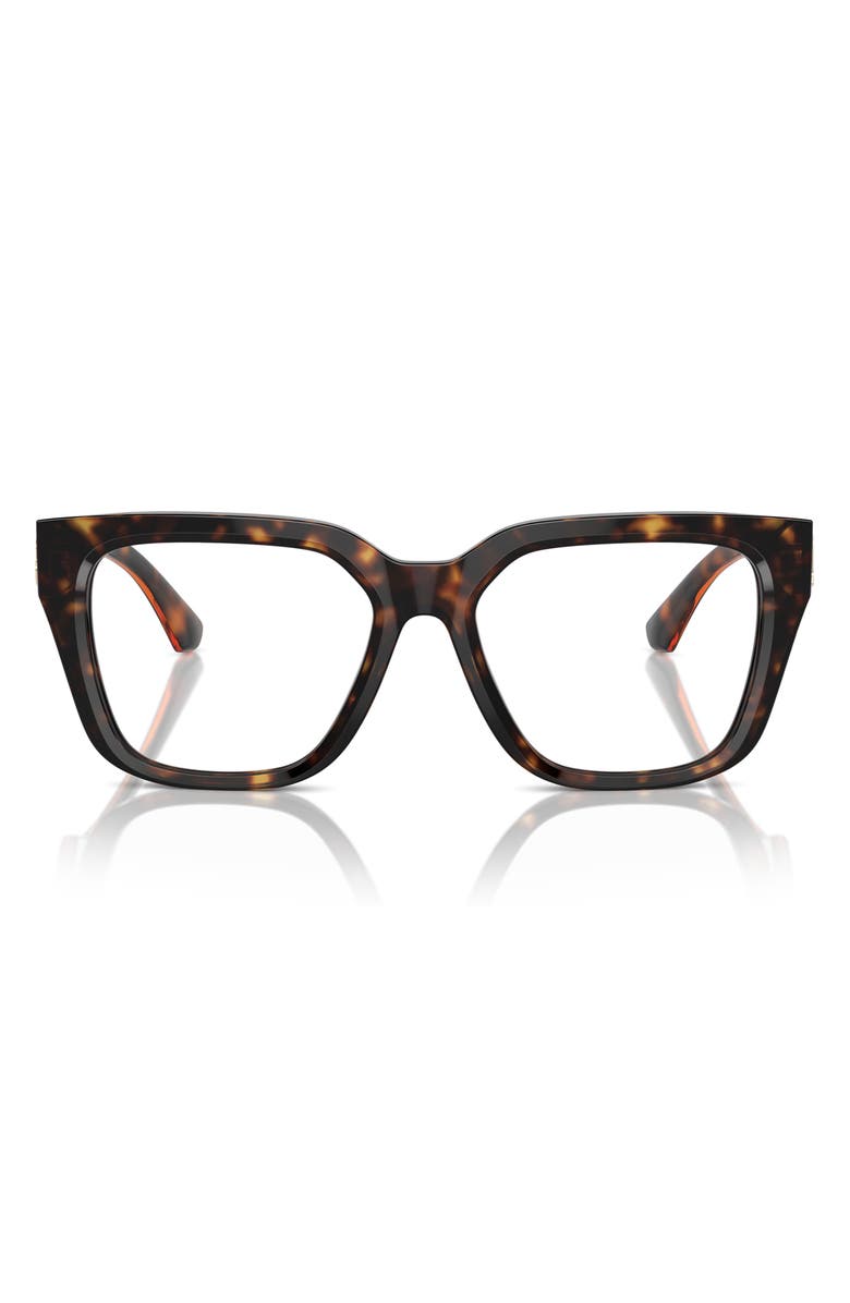 Burberry 51mm Square Optical Glasses, Main, color, Dark Havana / Demo Lens