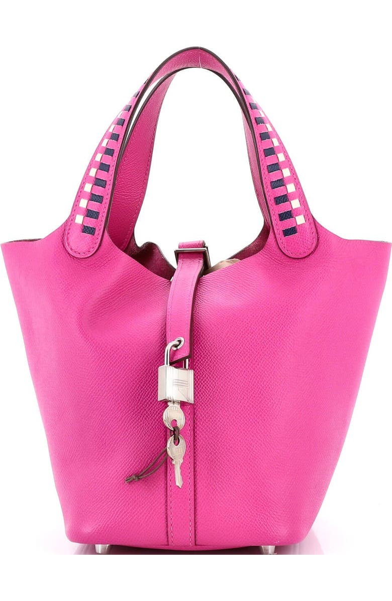 Pre-Owned Hermes Picotin Lock Bag Tressage Epsom PM, Main, color, Magnolia