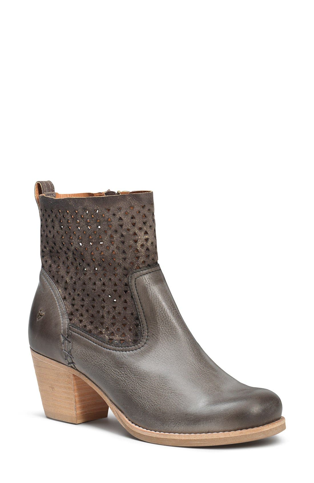 'Paige' Cutout Shaft Bootie, Main, color, CHARCOAL