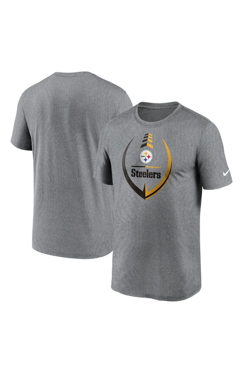 Nike Men's Nike Heathered Gray Pittsburgh Steelers Icon Legend Performance T-Shirt, Main, color, Heather Gray