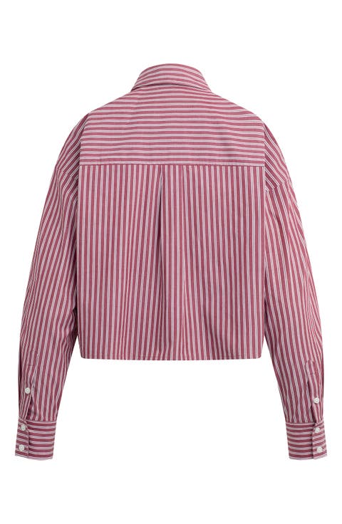 The Next Chapter Striped Cropped Shirt