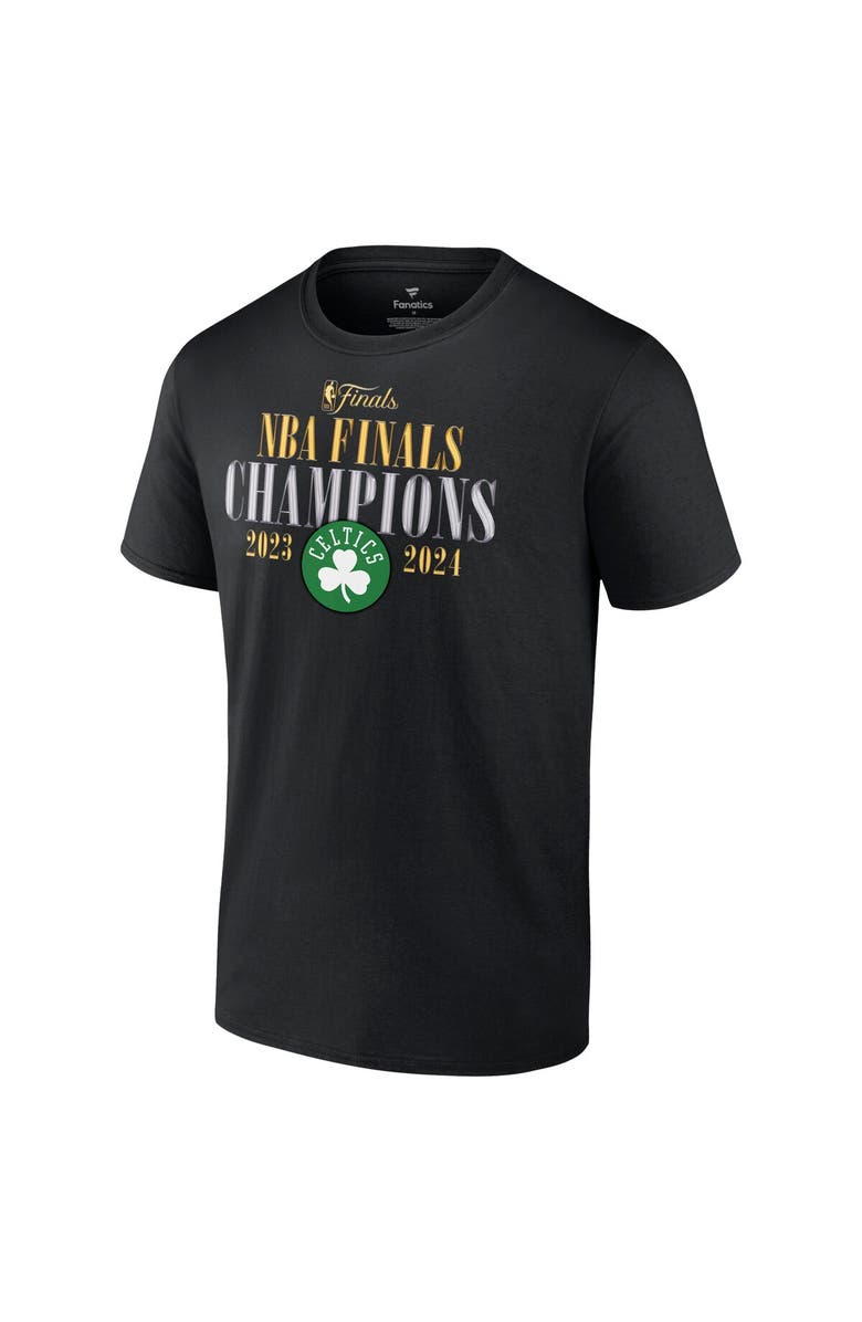 FANATICS Men's Fanatics Black Boston Celtics 2024 NBA Finals Champions Fade Away Jumper Roster Signature T-Shirt, Alternate, color,