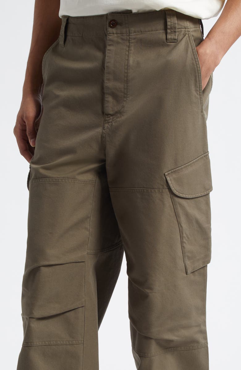 Acne Studios Reinforced Cotton Twill Cargo Trousers, Alternate, color, Green