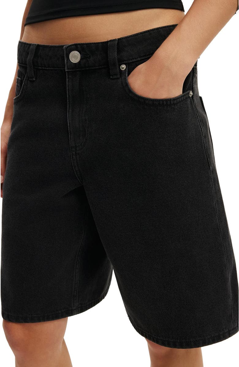 Cotton On Women's Baggy Denim Short, Alternate, color, Leo Black