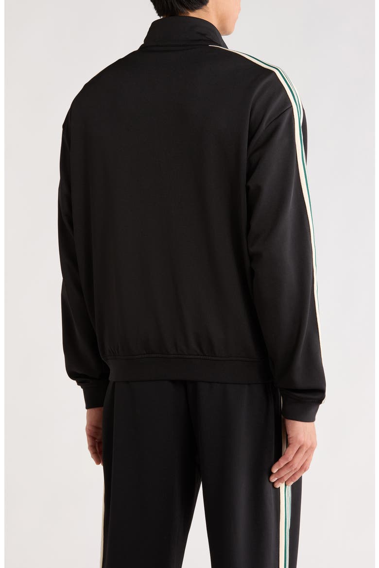Embroidered Logo Tape Stripe Track Jacket, Alternate, color, JET BLACK
