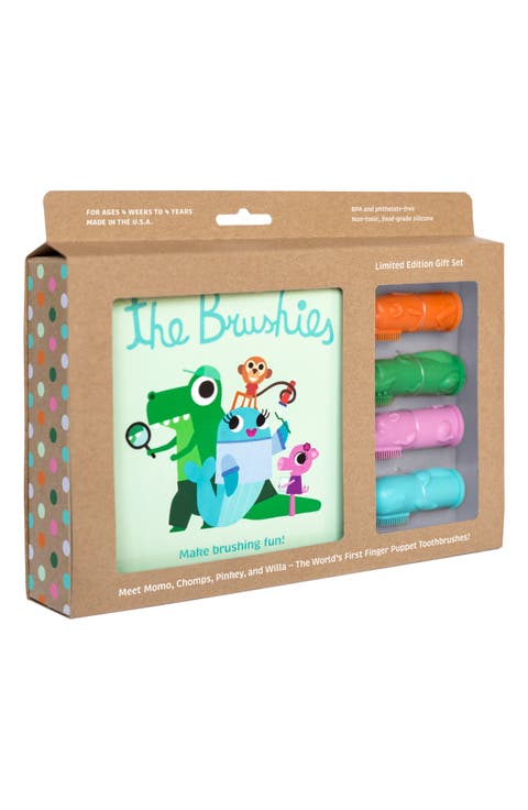 Brushies Book & Finger Puppet Toothbrush Gift Set