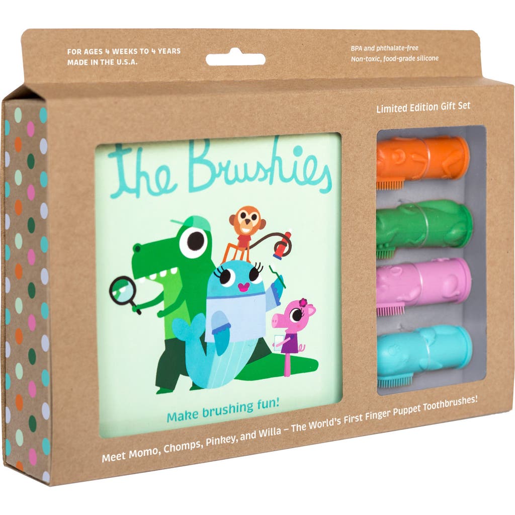 Babiators Brushies Book & Finger Puppet Toothbrush Gift Set in Brown  product