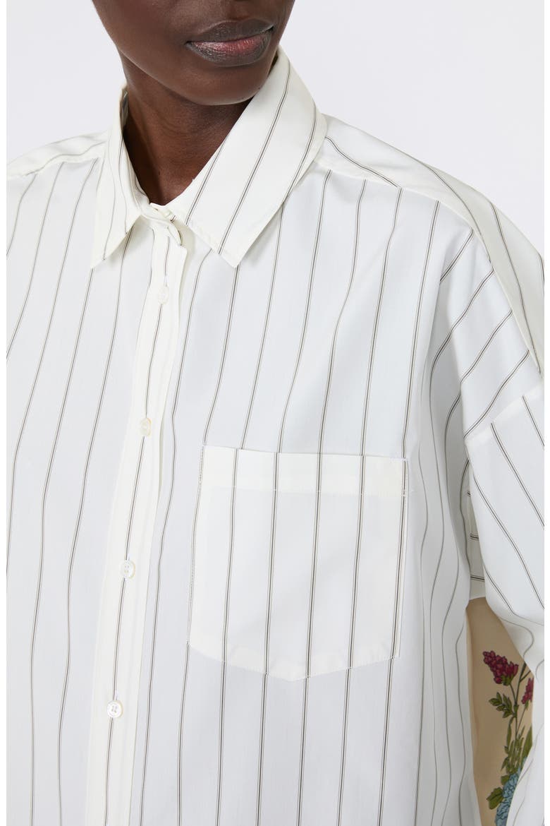 Certosa Pinstripe Cotton Shirt, Alternate, color, BROWN