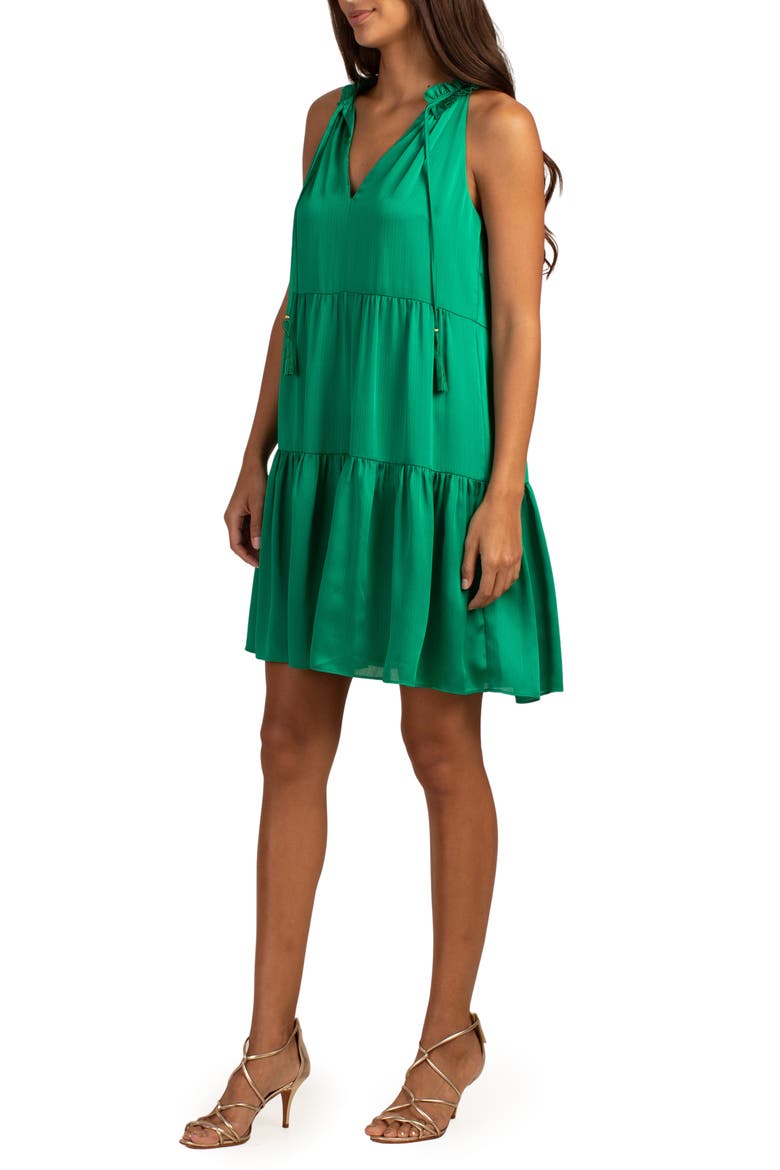 Embrace Sleeveless Tiered Shift Dress, Alternate, color, ZELLIGE GREEN