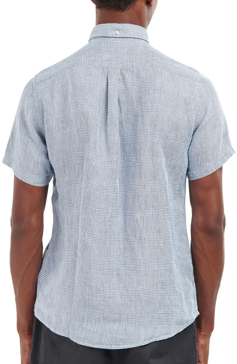 Barbour Marwood Tailored Fit Short Sleeve Button-Down Shirt, Alternate, color, Chambray