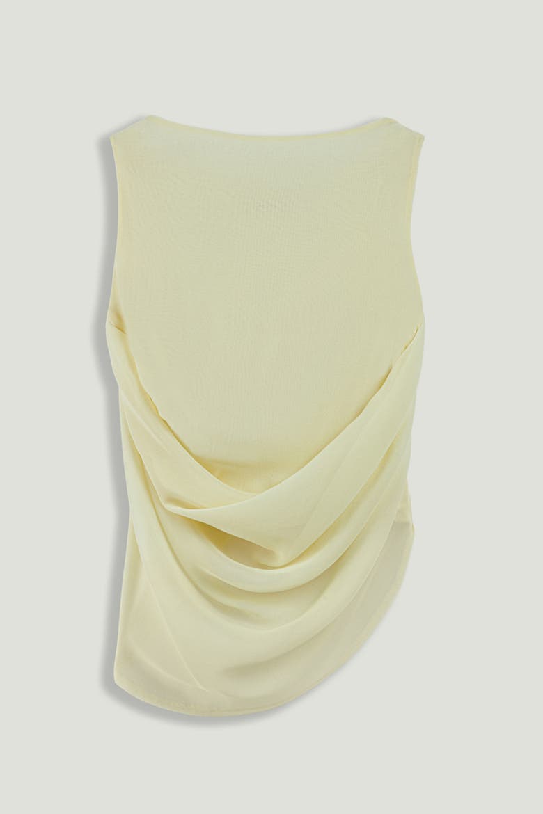 Draped Sleeveless Blouse, Alternate, color, Yellow