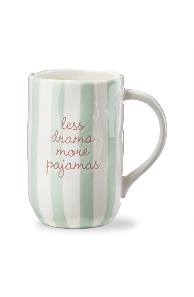 tag Less Drama More Pajamas Earthenware Mug Multi 21 oz 3.51x3.48x5.5 in, Main, color, Multicolored