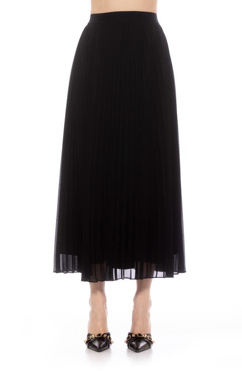 Kesia Midi Chiffon Pleated Skirt