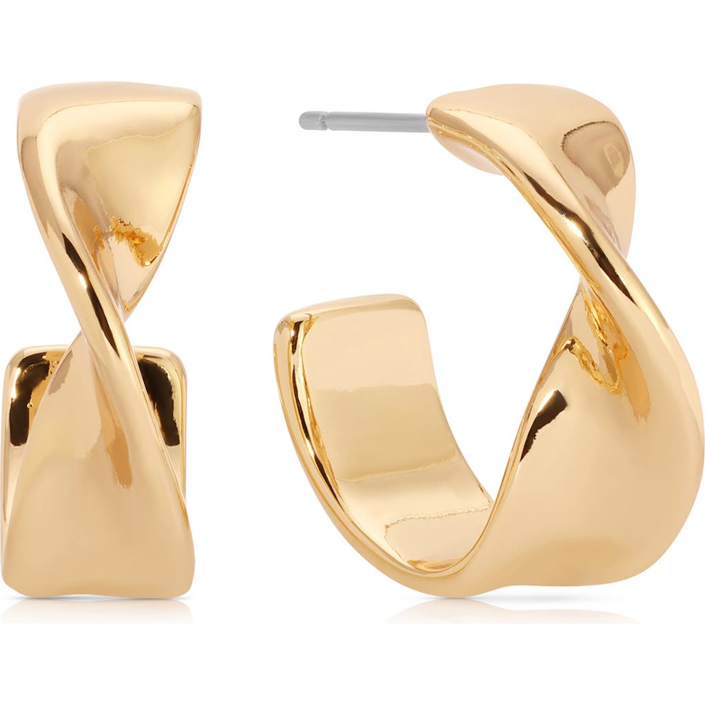 Ettika Heirloom Twist Small Hoops Earrings In Gold