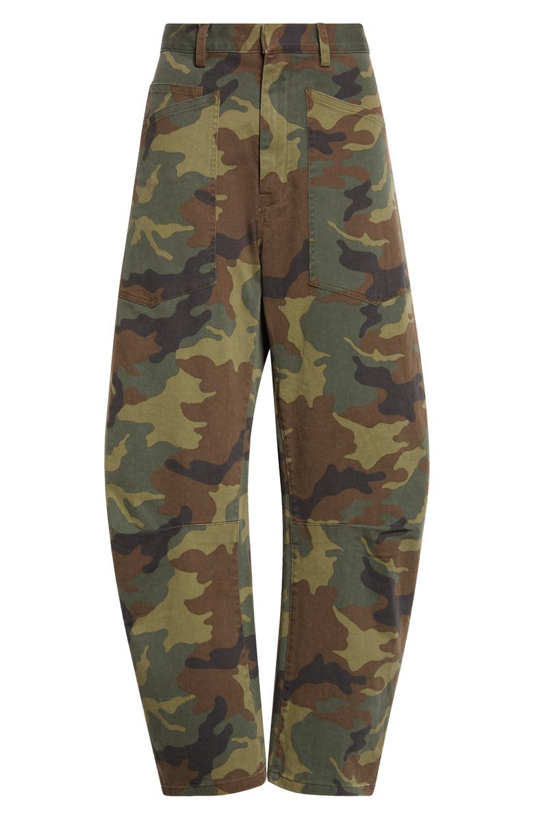 Nili Lotan Shon Camo Barrel Leg Pants, Alternate, color, Camouflage