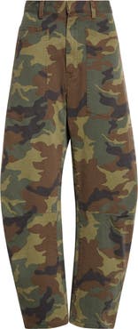 Nili Lotan Shon Camo Barrel Leg Pants