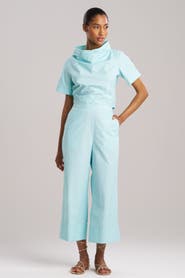 Natori Techno Poplin Cropped Pants With Embroidery