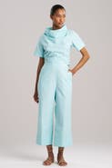 Natori Techno Poplin Cropped Pants With Embroidery