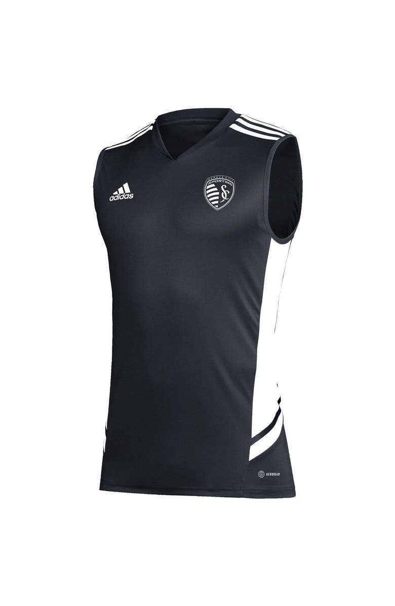 adidas Men's adidas Black/White Sporting Kansas City Sleeveless Training Jersey, Alternate, color, 