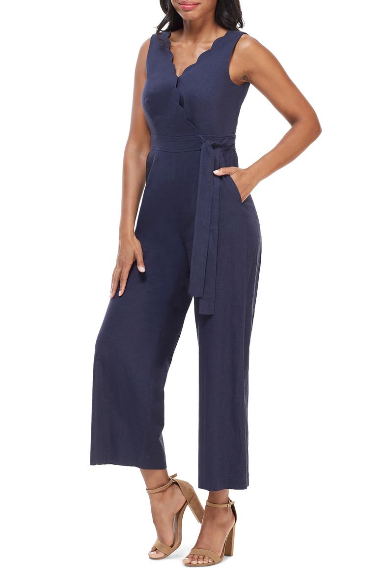 Maggy London Maragriet Wrap Linen Jumpsuit, Main, color,