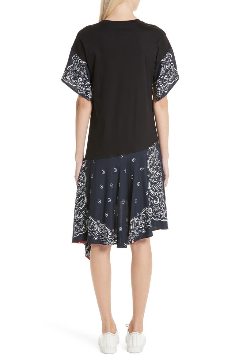 Handkerchief T-Shirt Dress, Alternate, color, BLACK/ MIDNIGHT BLUE