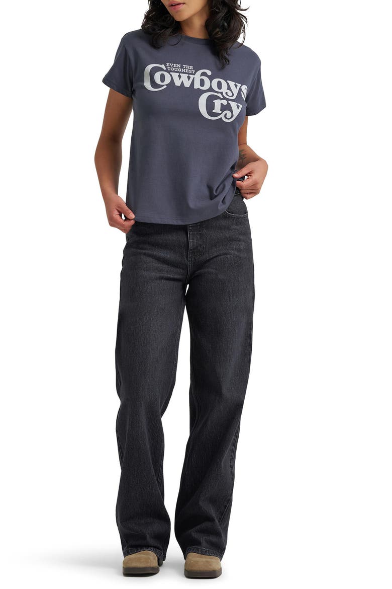 Mid Rise Loose Straight Leg Jeans, Alternate, color, DARK SKY