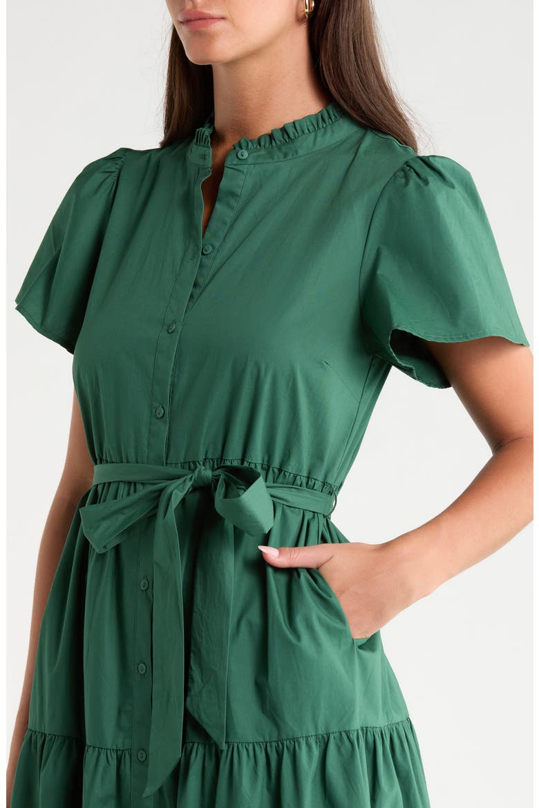 Bellucci Cotton Poplin Tiered Dress, Alternate, color, EMERALD