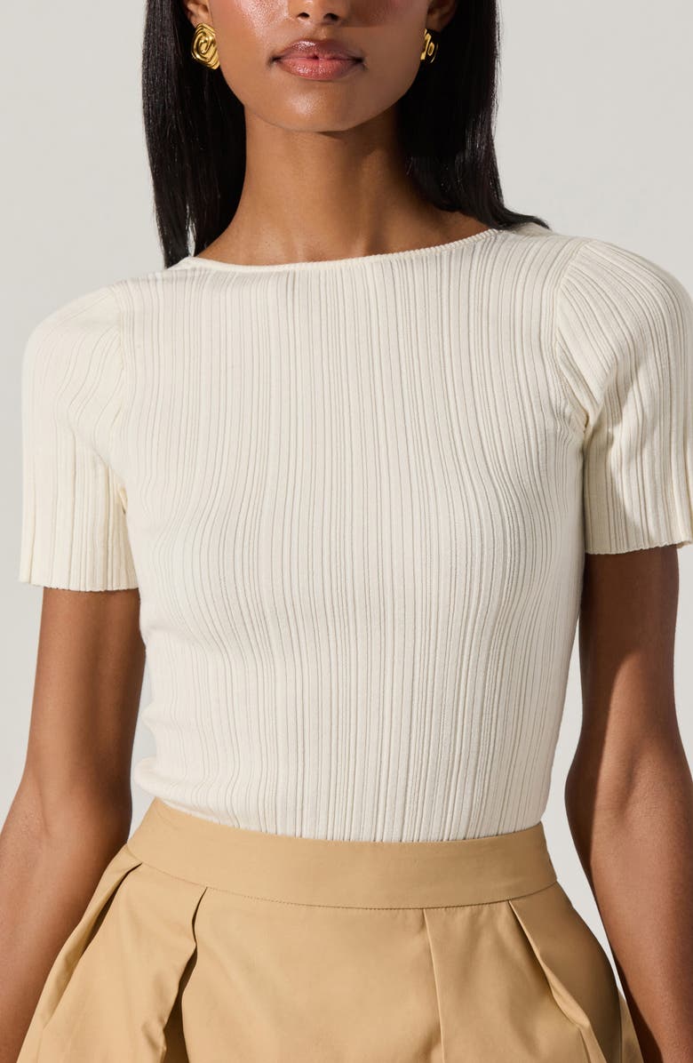 ASTR the Label Nikola Short Sleeve Sweater, Alternate, color, Vanilla