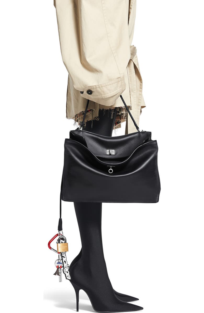 Balenciaga Rodeo Leather Shoulder Bag, Alternate, color,