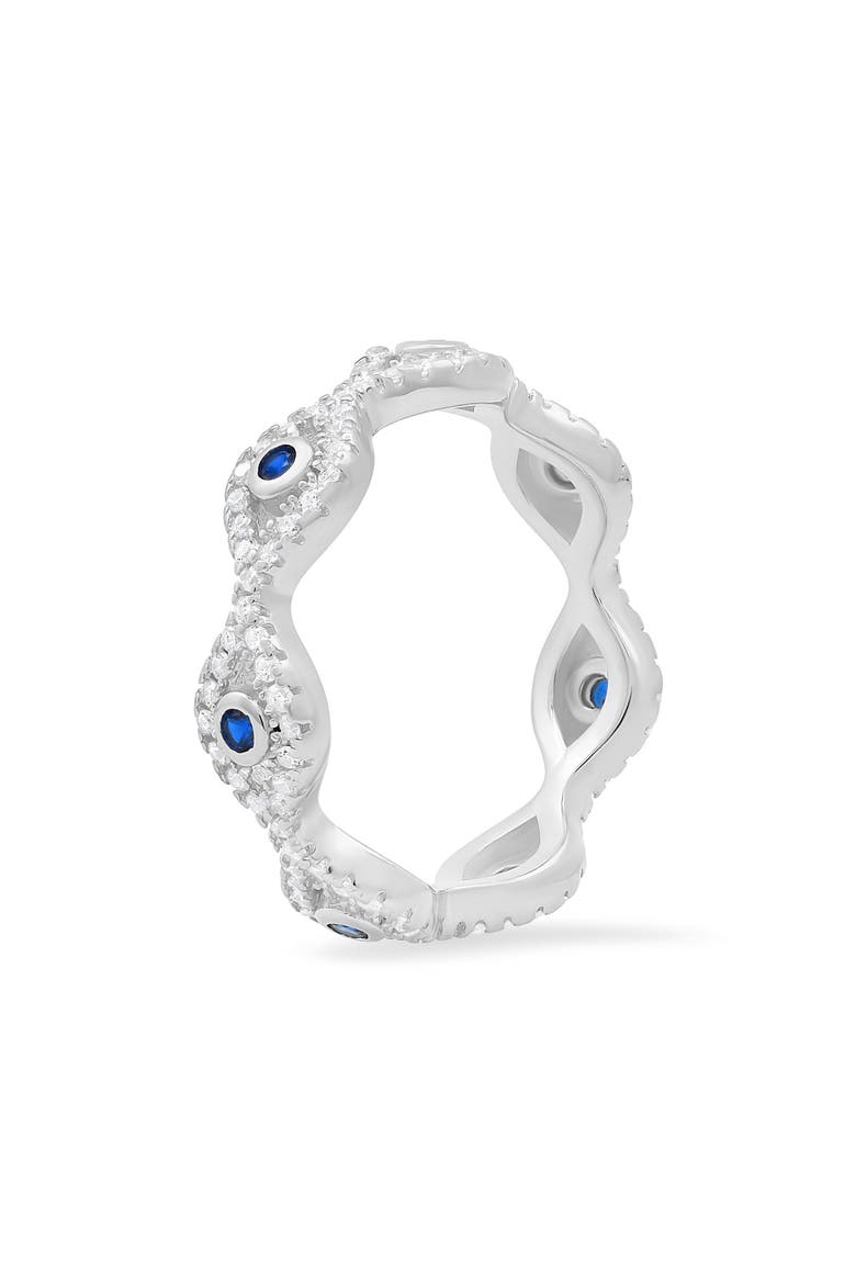 Sterling Silver Evil Eye Eternity Band Ring, Alternate, color, SILVER