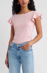 Open Edit Flutter Sleeve Top