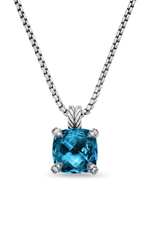 Châtelaine® Pendant Necklace with Semiprecious Stone & Diamonds