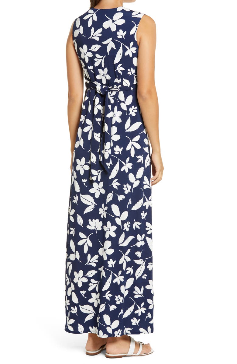 Eliza J Front Knot Jersey Maxi Dress, Alternate, color,