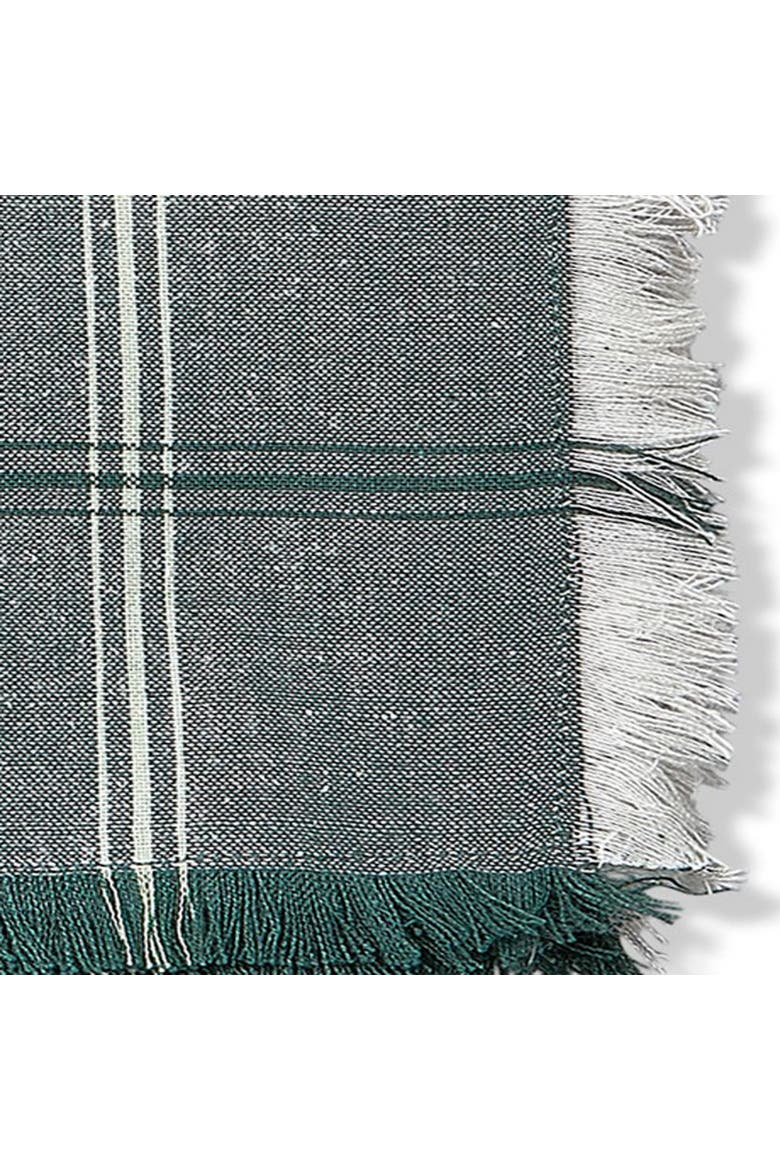 Warm Wishes Dark Green Stripe Cloth Napkins Set of Four, Alternate, color, Green