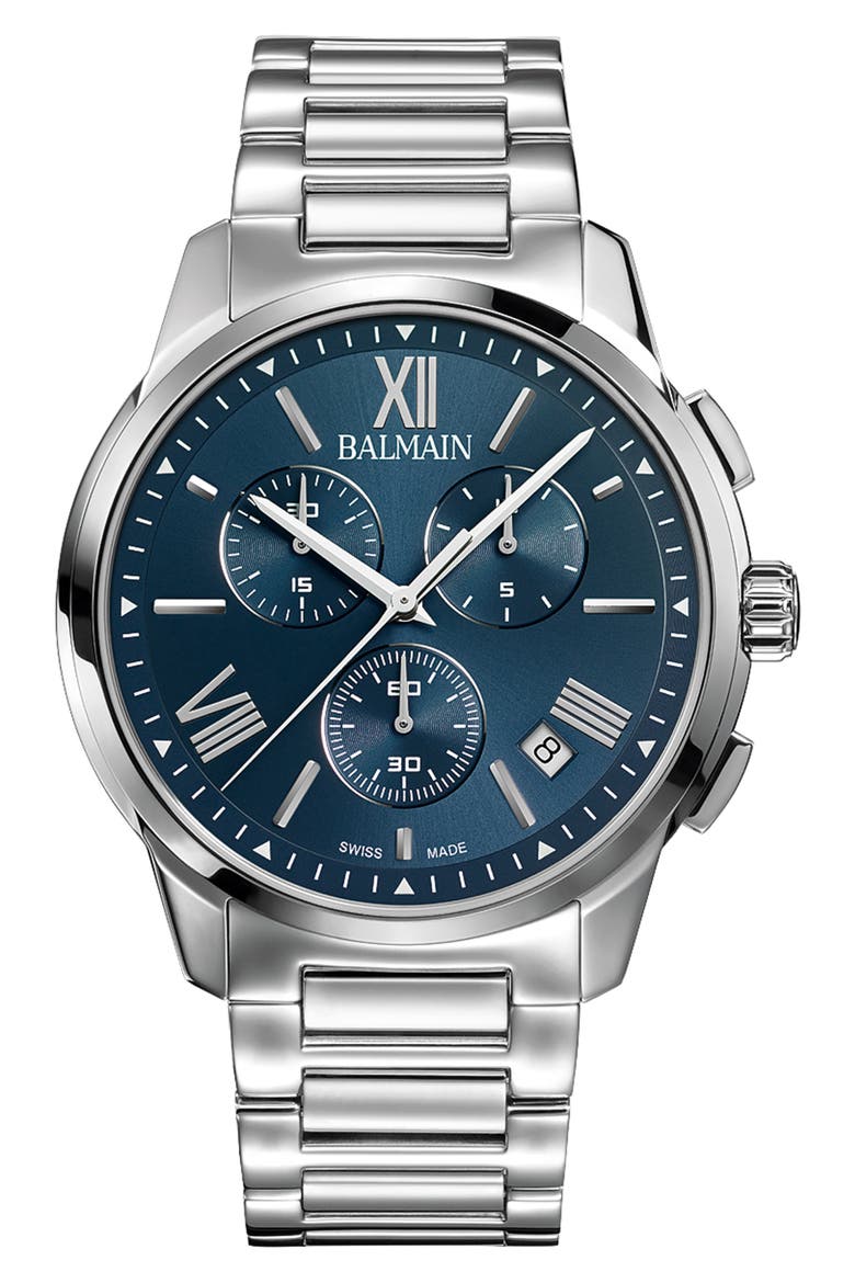 Madrigal Bracelet Chronograph Watch, 42mm, Main, color, STAINLESS STEEL
