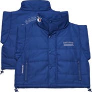 Mitchell & Ness Women's Mitchell & Ness  Blue New York Rangers Cropped Full-Zip Puffer Vest