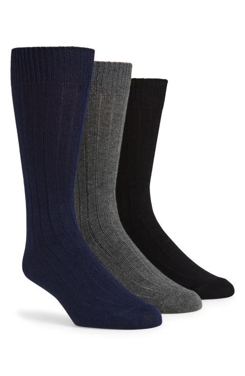 Assorted 3-Pack Cotton Blend Crew Socks