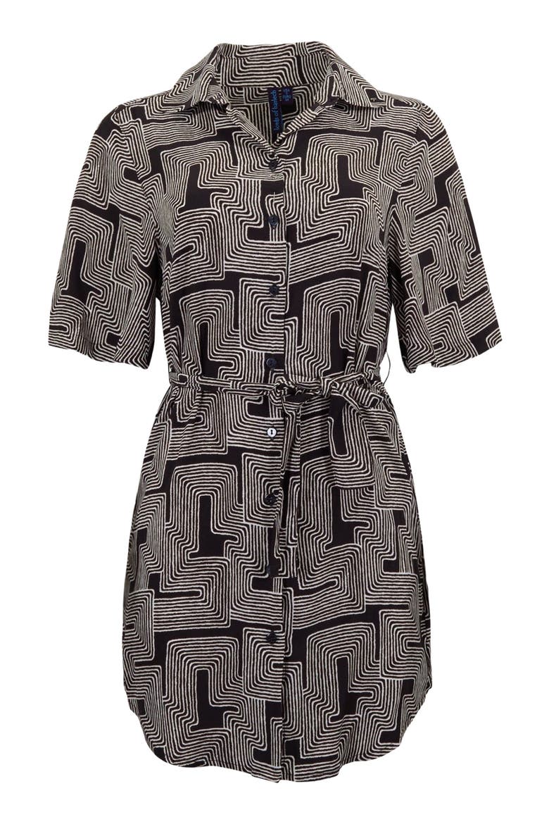 Inter Twine Womens Wrap Shirt Dress, Alternate, color, INTER TWINE BLACK