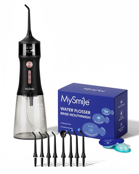 LP221 Cordless UVC Sterilizable Water Flosser with Mouthwash Pods Bundle