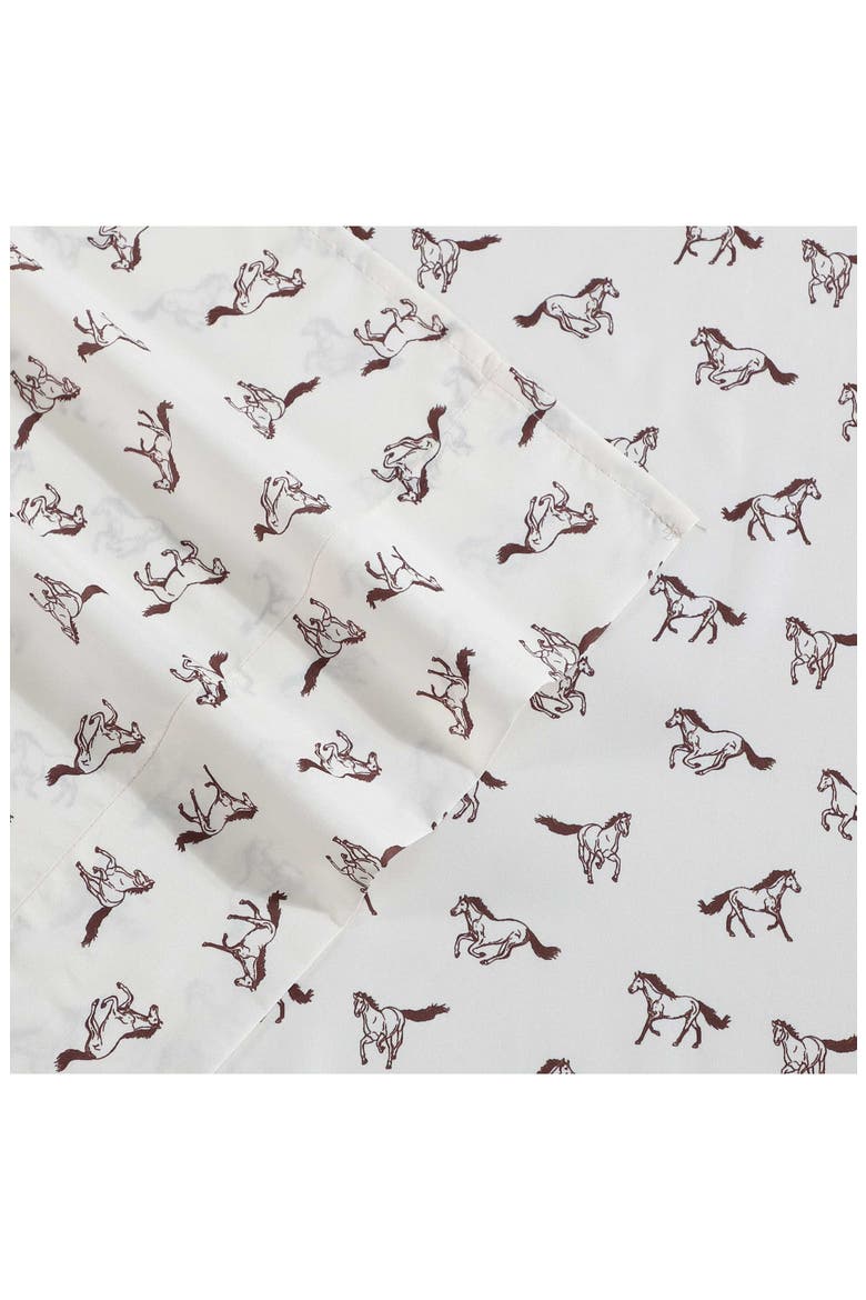 Wild Horses Print Microfiber Sheet Set, Alternate, color, MEDIUM BEIGE