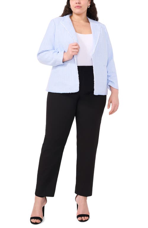 Halogen Raw Hem Crop Blazer In Blue