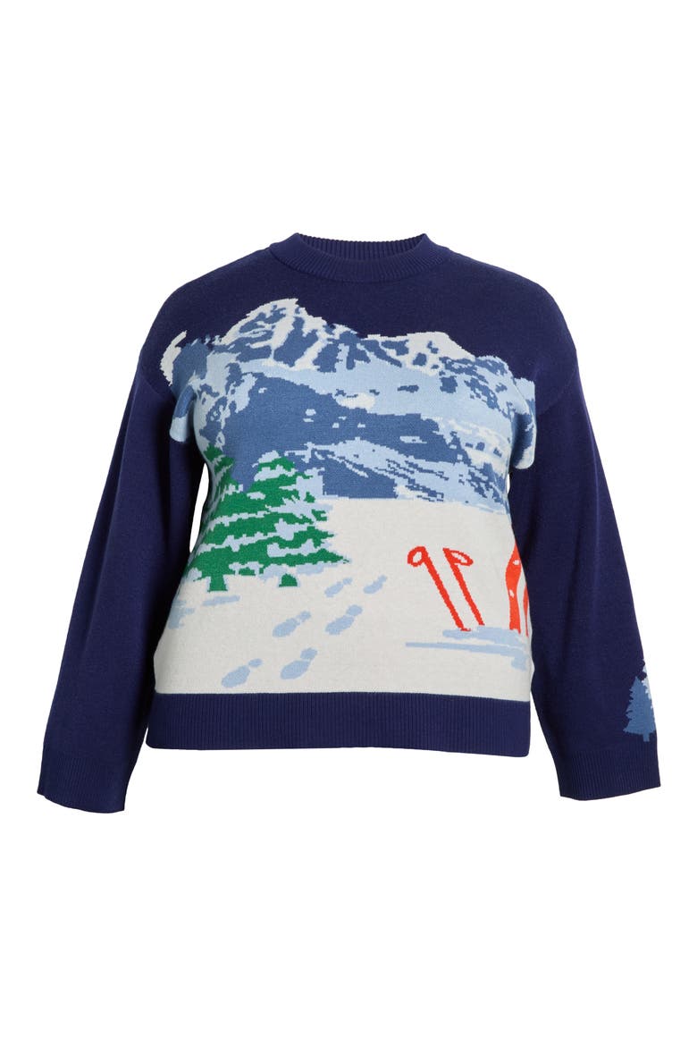 Mystic Mountain Sweater, Alternate, color, NAVY MULTI